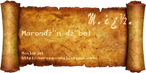 Marosán Ábel névjegykártya