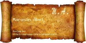 Marosán Ábel névjegykártya