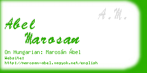 abel marosan business card